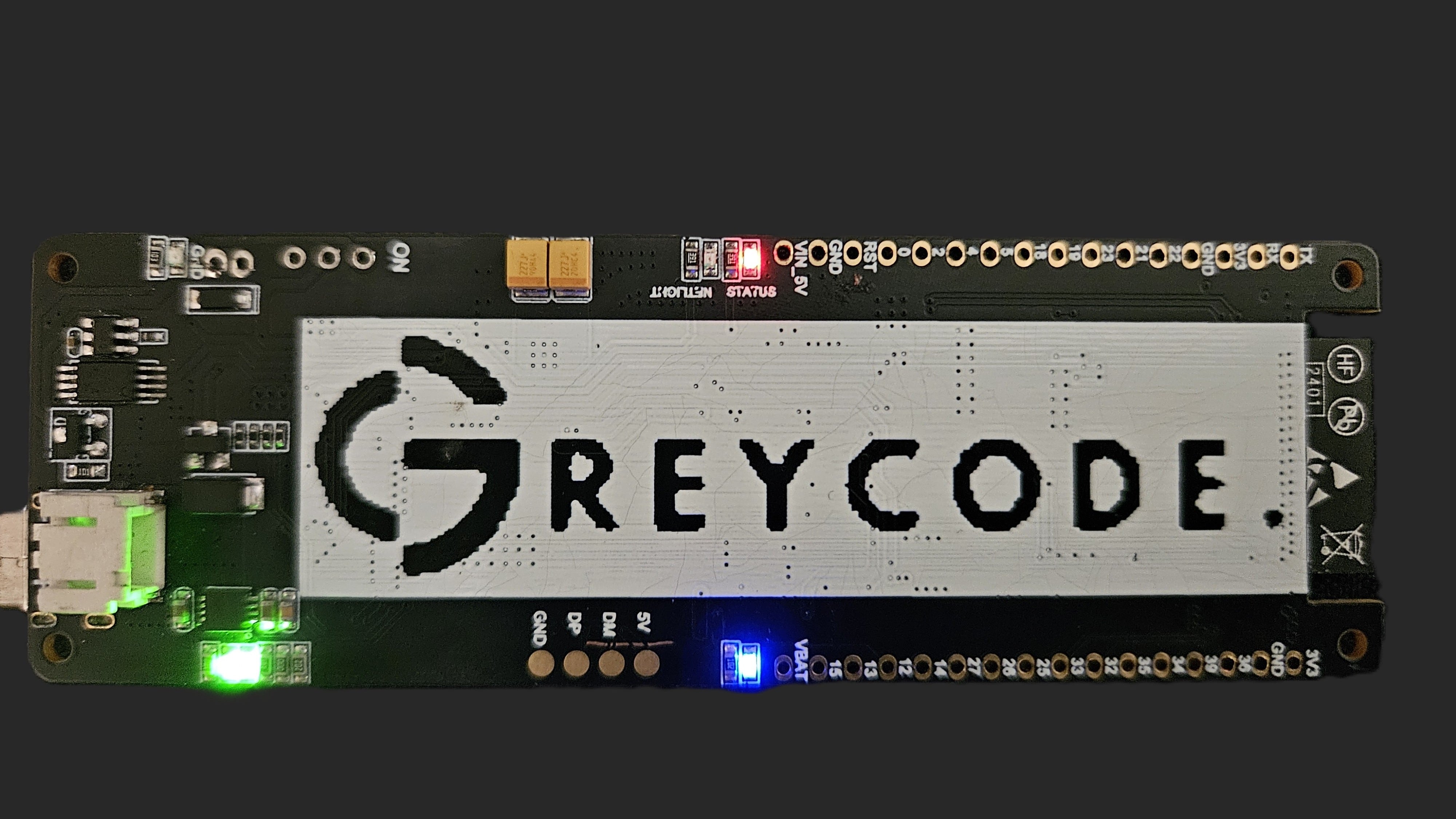 GREYCODE IoT Board - Illuminated View